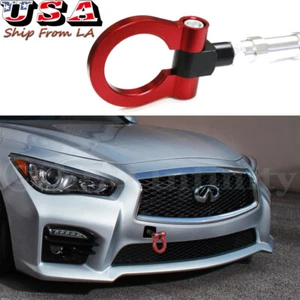 JDM Red Track Racing CNC Aluminum Tow Hook Ring For Infiniti Q50 Q60 G37 FX35 37 - Picture 1 of 10