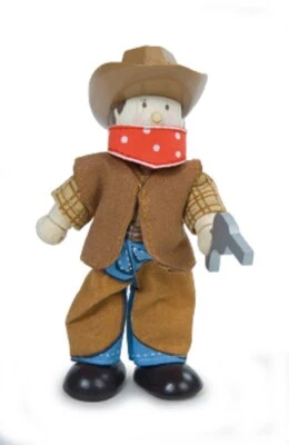 Le Toy Van - Budkins BK949 - Biegepuppe Billy the Cowboy für Puppenhaus