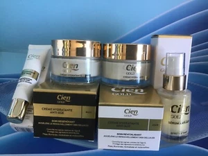 GAMME CIEN GOLD CRÈME SÉRUM CONTOUR YEUX HYDRATANTE ANTI-ÂGE SOIN RÉGÉNÉRANT - Foto 1 di 9