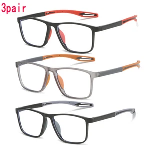 3er-Pack Herren TR90 antiblau hell quadratisch Lesebrille Sport leichte Brille - Bild 1 von 16