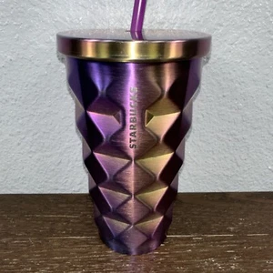 Starbucks Edelstahl Pineapple Iridescent Purple Rainbow Cold Cup Tumbler - Bild 1 von 8