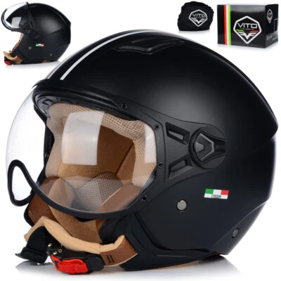 Jethelm Motorradhelm | VITO MODA | Motorrad Helm Rollerhelm Jet ECER 22 - 06