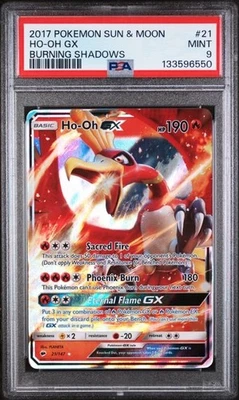 PSA 9 2017 POKEMON SUN & MOON BURNING SHADOWS #21 HO-OH GX BURNING SHADOWS - Image 1 of 2