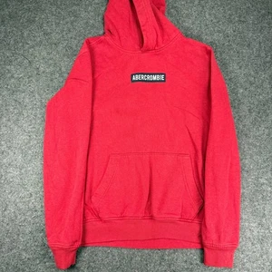 Abercrombie Kids Hoodie Red Long Sleeve Pullover Sweatshirt Youth - Picture 1 of 9