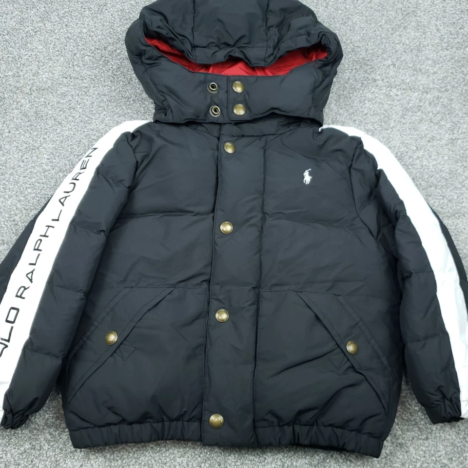 Abrigo Chaqueta Polo Ralph Lauren Niños Con Capucha Abombada Negro Talla 4T Foto 1 de 4