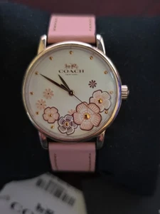 Coach 14503009 Grand Pink Lederband Blumen Zifferblatt Damenuhr - Bild 1 von 5