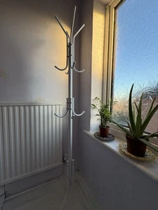12 Hooks Coat Rack Hat Stand Tree Clothes Hanger Umbrella Holder WHITE Organizer - Picture 1 of 5