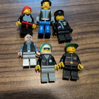 Random Lego Minifigures Lot of  6 Zipper Police, Firefighter Indiana Jones  - Image 1 of 4