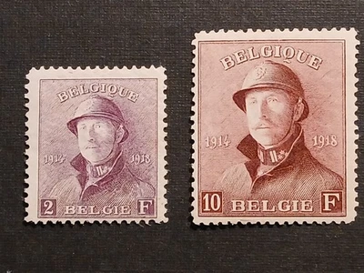 2 timbres Belgique Belgie 1919 yt 176 et 178 neufs X cote 630 euros  - Photo 1/4