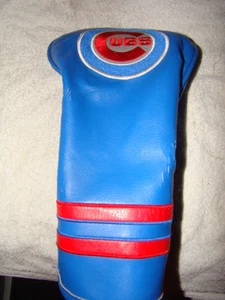 USED Faux Leather Chicago Cubs MLB Blue Driver Golf Club Head Cover. Cracking. - Picture 1 of 4