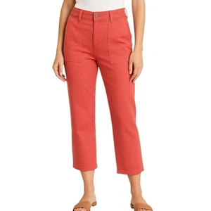 Pantalones para mujer Pistola Erin rosa tiro alto utilitarios recortados pierna recta talla 30 nuevos con etiquetas - Imagen 1 de 14