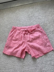 Calvin Klein Damen Leinen Shorts Medium Rosa Boho Strand Freizeit Athleisure - Bild 1 von 10