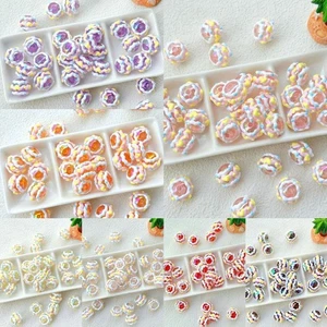 5Pcs/Set Candy Color Hand-painted Beads Cream Mobile Phone Charms - Photo 1 sur 9