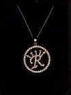 14k White Gold 1.5 carat Diamond "R" Pendant with 18” chain 🎁$200 gift card 🎁