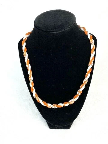 Texas Longhorns Titanium Sport Necklace Braided NIB Cover