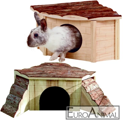 KERBL Nagerhaus Kleintierhaus drei Größen; Kaninchenhaus Eckhaus Meerschweinchenhaus