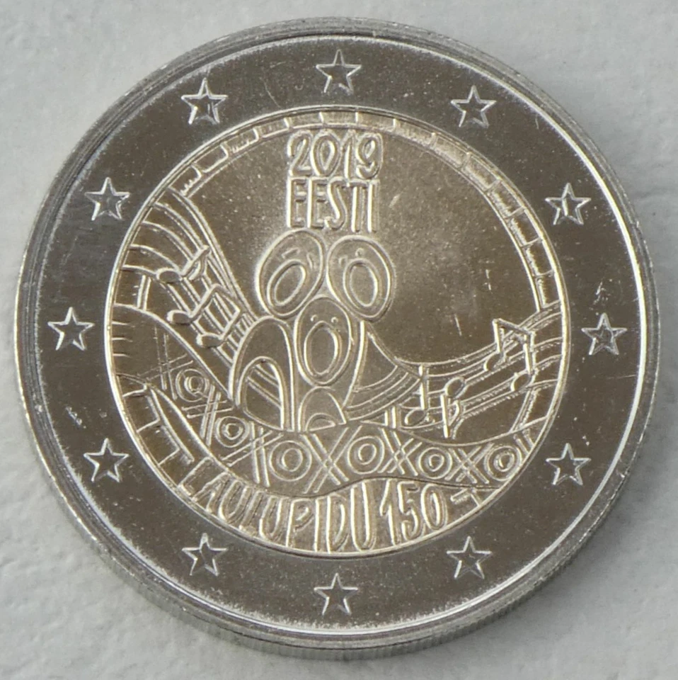2 Euro Gedenkmünze Estland 2019 150 Jahre Liederfest unz. - Bild 1 von 1