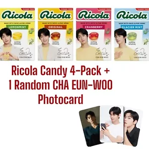 [Ricola xCHA EUN-WOO] Swiss Herb Candy Set of 4 + 1 CHA EUN-WOO Photocard Random - Picture 1 of 4