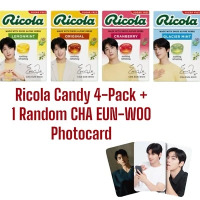 [Ricola xCHA EUN-WOO] Swiss Herb Candy Set of 4 + 1 CHA EUN-WOO Photocard Random - Image 1 of 4