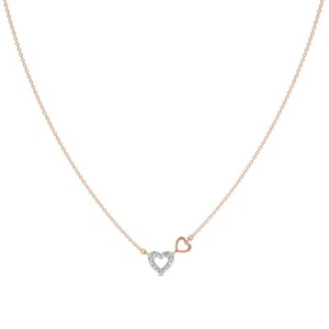 0.083 CT DIAMOND NECKLACE WITH CHAIN IN REAL 14K ROSE GOLD 2.310 GRAM FOR WOMEN* - Picture 1 of 9