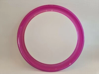 Grand plateau plat rond à gâteau design Guzzini vintage rose fluo blanc Ø 37 cm Foto 1 de 4