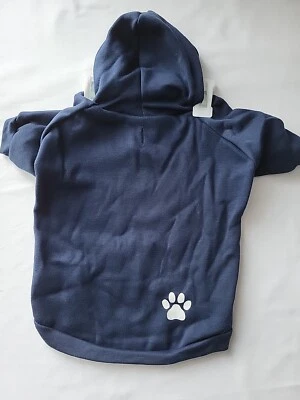 Medium Navy BLUE Top Paw Dog Cute Hoodie Blue With Paw Print - Image 1 of 4