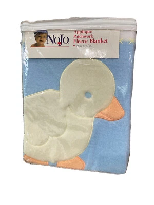 Manta Lovey Vintage Baby Duck Cuddle Me Nojo Patchwork Aplique Azul Vellón Foto 1 de 4