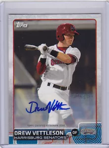DREW VETTLESON SENATORS 2015 TOPPS PRO DEBUT CERTIFIED AUTOGRAPH ISSUE CARD - Picture 1 of 1