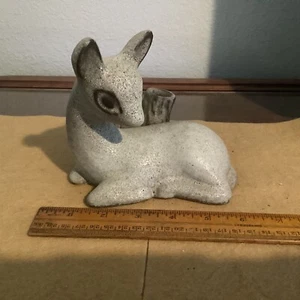 Howard Pierce Deer with Tree Stump Ceramic Planter Volcanic Glaze - Picture 1 of 7