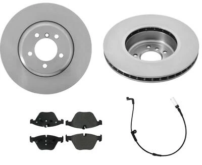 Front Disc Brake Rotors Ceramic Pads For 06-10 BMW 550I With Sensor 4Pc Kit - Image 1 of 4