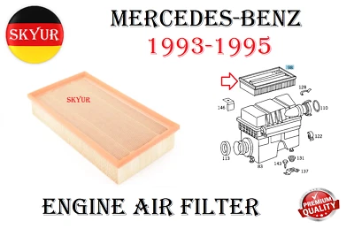 Filtro de aire del motor para 1993-1995 Mercedes-Benz 300CE, 300E, 300TE, E320 Premium Foto 1 de 4