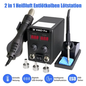 500W Löten Set 2 in1 Digitale Entlötkolben Heißluft Lötstation SMD Entlötstation - Imagen 1 de 9