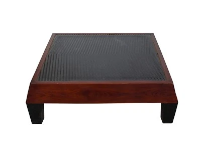 Brown Contemporary Black Geometric Square Straight Legs Coffee Table cs3481 - Image 1 of 4