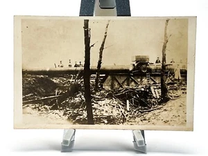 WW1 Photo Postcard Artillery Gun On Bridge - Picture 1 of 6