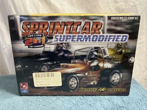 AMT Ertl 18737P 1/25 Dirtrack Racecars Sprintcar Supermodified 2 in 1 Model   X2 - Picture 1 of 8