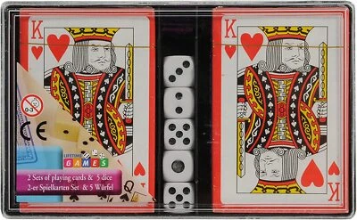 LIFETIME Spielkarten mit 5 Würfel für Romme, Skat, Mau-Mau