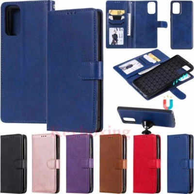 Removable Magnetic Leather Wallet Case Cover For Samsung S20 S10 S9 S8 S7 Note10 - Image 1 of 4