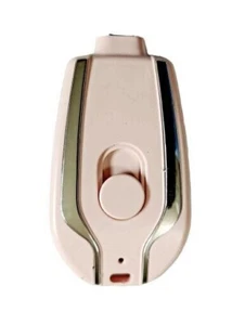 Keychain Power Bank Emergency Pod Charger For Phone 1200mAh Type-C PINK Portable - Picture 1 of 2