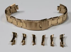 Oyster Curved Ends Rose Gold 18mm - 22mm Watch Bracelet Rolex Band Strap - Picture 1 of 2