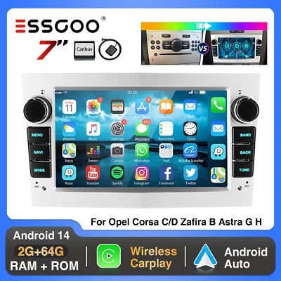 64G Android 14 Carplay Radio Stereo GPS RDS For Vauxhall Astra H Corsa C Vivaro - Image 1 of 4