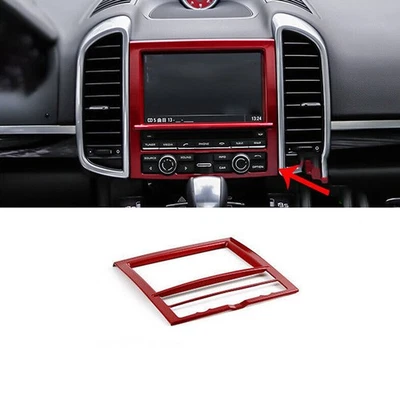 For Porsche Cayenne 2011-2017 Bright Red Central Console Navigation Panel Trim Foto 1 de 4