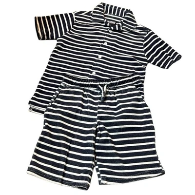 全新带标签 Tony Hawk 2 件套短裤男孩 8 码海军蓝和白色 Stipe — 第 1/4 张图片