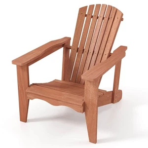 Solid Wood Garden Chair w/ High Backrest Wide Armrests & Contoured Seat - Picture 1 of 8
