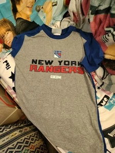 New York Rangers T-Shirt Size S (8) Grey and Blue - Picture 1 of 2