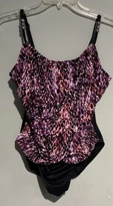Magicsuit One Piece Swimsuit Bathing Suit Slimming Purple Snake Print Size 12 - Picture 1 of 6