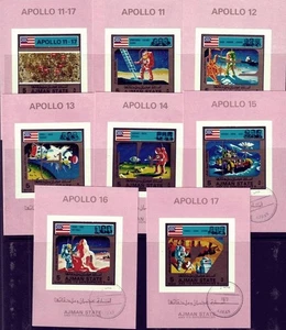 AJMAN (UAE) 1973 SPACE - APOLLO 11-17 x 8 S/S - Picture 1 of 1