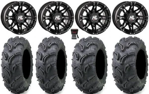 High Lifter HL3 14" Wheels Black 27" Zilla Tires Yamaha Grizzly Rhino - Picture 1 of 4
