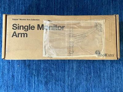 Knoll Sapper Single Monitor Arm Gray 16" Mast Red Knob Table Clamp New Open Box - Image 1 of 4