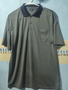 POLO BY RALPH LAUREN MEN'S GRAY STRIPED 100% SILK POLO SHIRT SIZE XXXL  - Picture 1 of 10