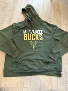 Milwaukee Bucks basketball nba hoodie green mens xxl Deer Logo - Picture 1 of 5